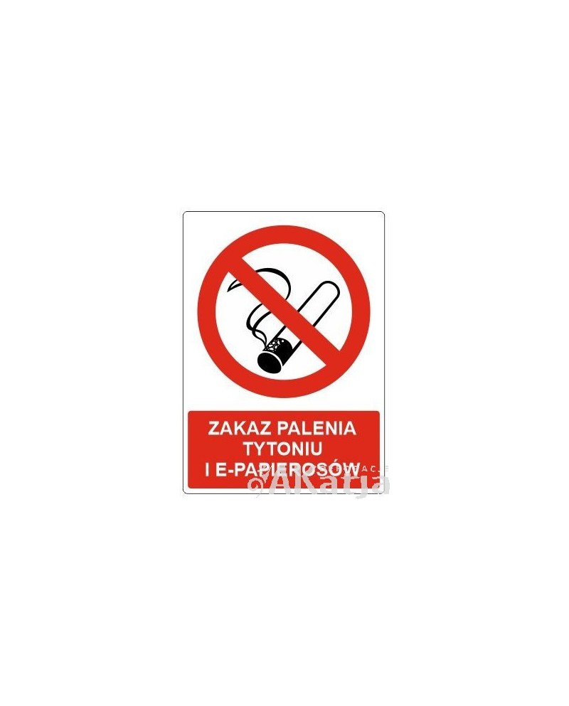 Zakaz palenia - naklejka z napisem