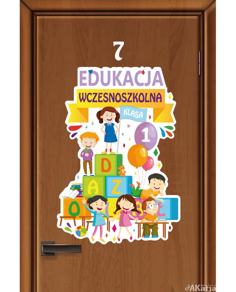 Kolorowa naklejka na drzwi: Edukacja Wczesnoszkolna