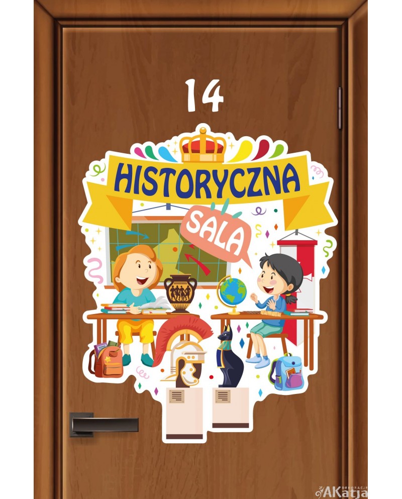 Kolorowa naklejka na drzwi: Sala Historyczna