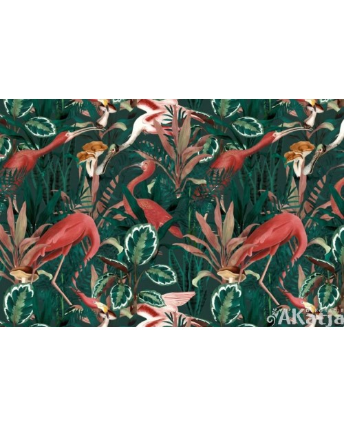 Flamingi i tropikalne rośliny pattern1
