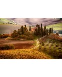 Włoska wioska w jesiennych kolorach