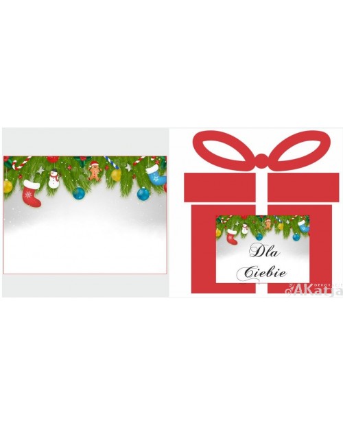 Etykiety na prezent z dekoracją świąteczną choinką