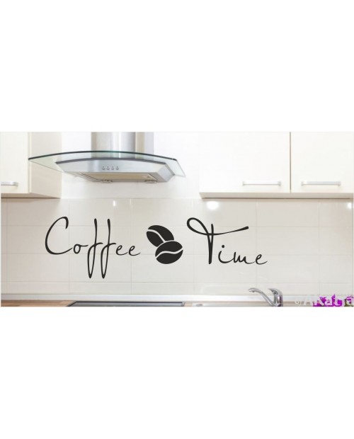 Elegancki napis Coffee Time i ziarna kawy