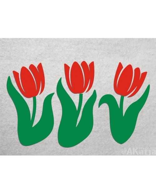 Zestaw trzech tulipanów z kartonu