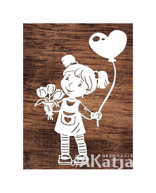 Dziewczynka z balonem- wycinanka z kartonu