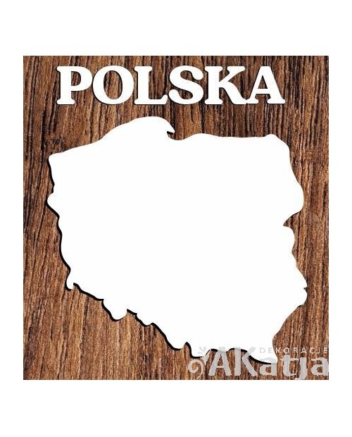 Polska napis plus kontury- wycinanka z kartonu