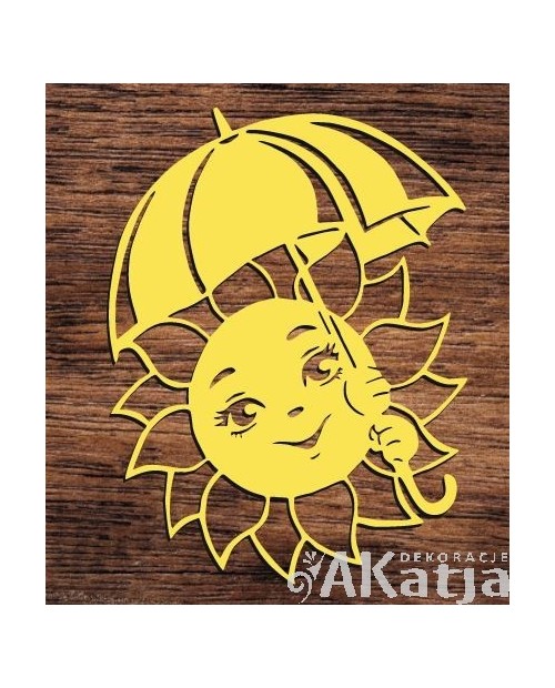 Słońce pod parasolem- wycinanka z kartonu