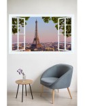 Naklejka Okno 3D: Wieża Eiffla