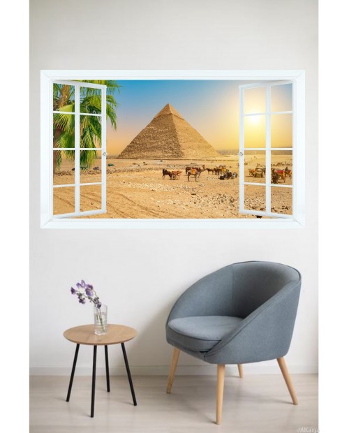 Naklejka Okno 3D: Egipska Piramida