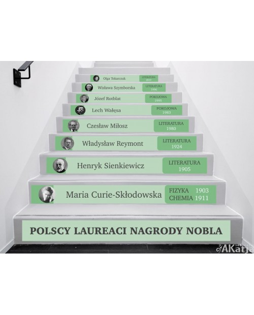 Naklejki na schody: Polscy laureaci nagrody Nobla