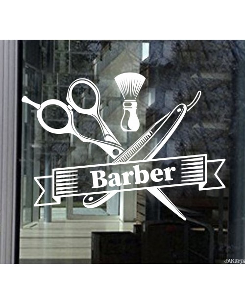 Naklejka na ścianę: Barber