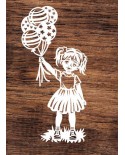 Dziewczynka z balonikami- wycinanka z kartonu