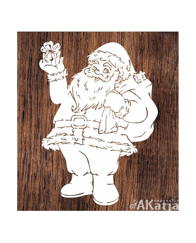 Mikołaj z prezentem- wycinanka z kartonu