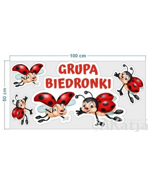Biedronki - zestaw naklejek tematycznych na drzwi sali