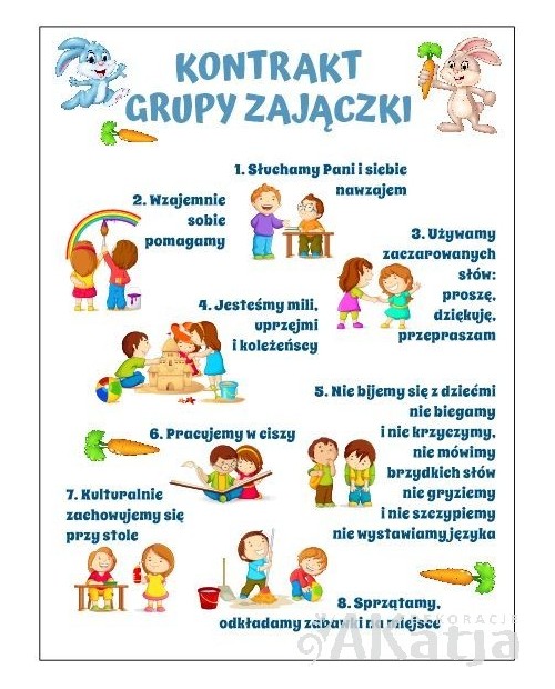 Kontrakt grupy Zajączki - naklejka