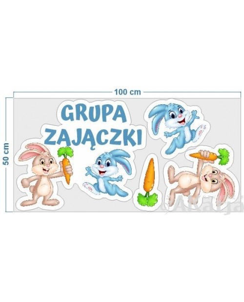 Zajączki - zestaw naklejek tematycznych na drzwi sali