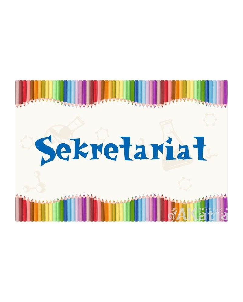 Tabliczka z kolorowymi kredkami: Sekretariat