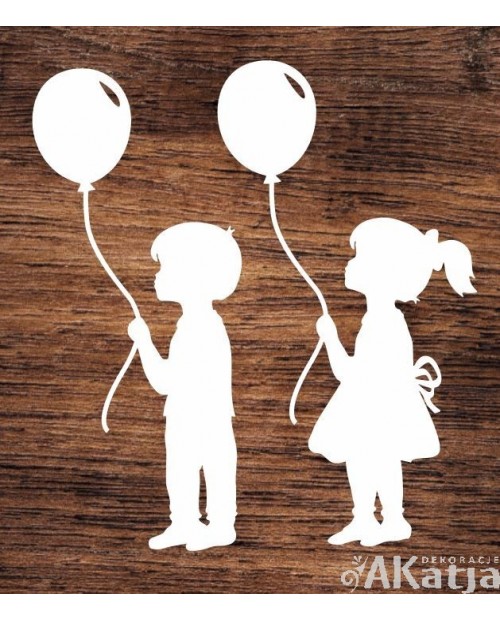 Dzieci z balonami- wycinanka z kartonu