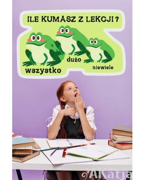Kolorowa naklejka ścienna: Ile kumasz z lekcji