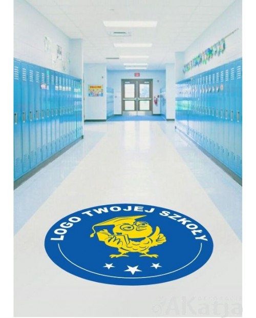 Naklejka podłogowa: Logo Twojej Szkoły