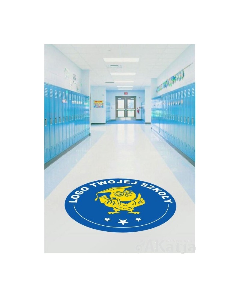 Naklejka podłogowa: Logo Twojej Szkoły