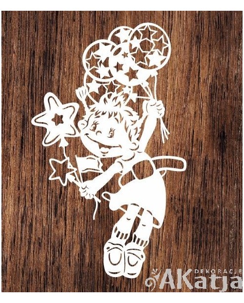 Dziewczynka z balonikami- wycinanka z kartonu