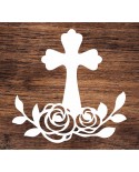Krzyż z różami- wycinanka z kartonu