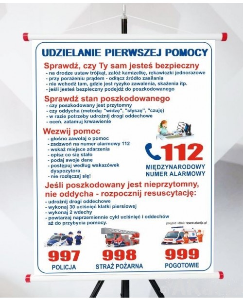 Plansza - Zasady udzielania pierwszej pomocy