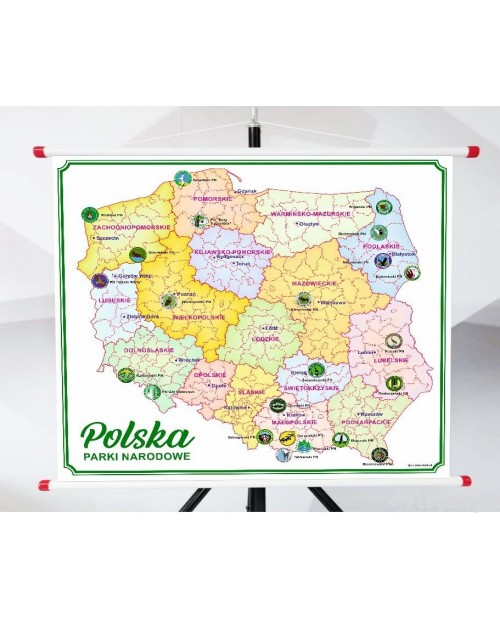 Plansza - Mapa Polski: Parki narodowe