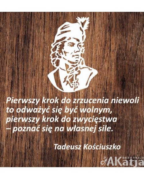 Tadeusz Kościuszko: cytat - wycinanka z kartonu