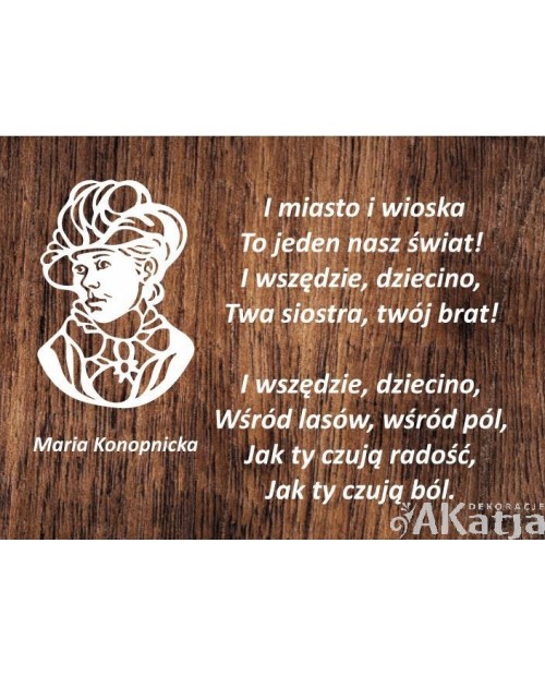 Maria Konopnicka: cytat - wycinanka z kartonu