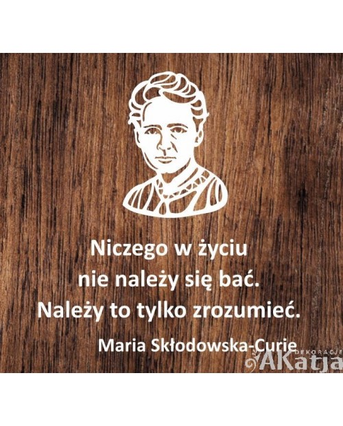 Maria Skłodowska-Curie: cytat - wycinanka z kartonu