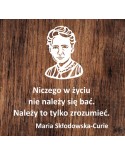 Maria Skłodowska-Curie: cytat - wycinanka z kartonu