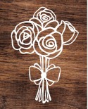 Bukiet róż z kokardą- wycinanka z kartonu