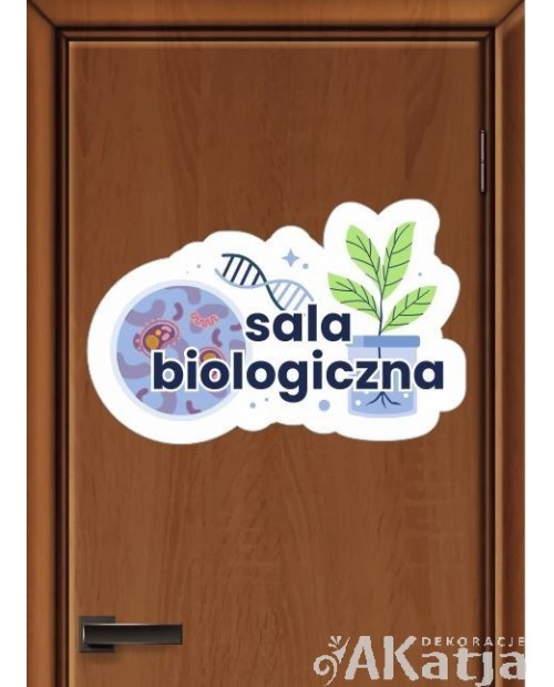 Naklejka na drzwi sali lekcyjnej- biologia