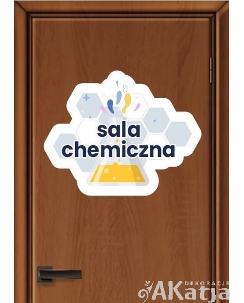 Naklejka na drzwi sali lekcyjnej- chemia