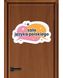 Naklejka na drzwi sali lekcyjnej- język polski