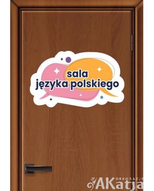 Naklejka na drzwi sali lekcyjnej- język polski