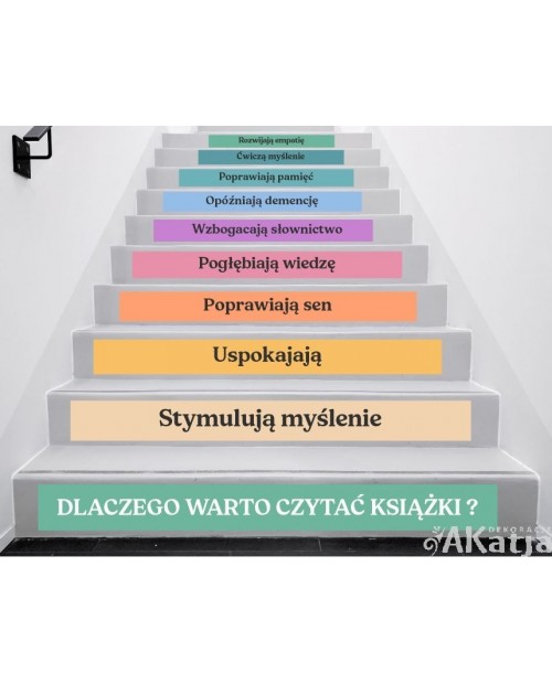 Naklejki na schody: Dlaczego warto czytać książki?