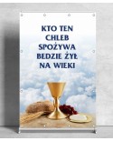 Kto ten chleb spożywa- Baner religijny z Jezusem