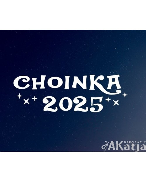 Napis CHOINKA 2024 - wycinanka z kartonu