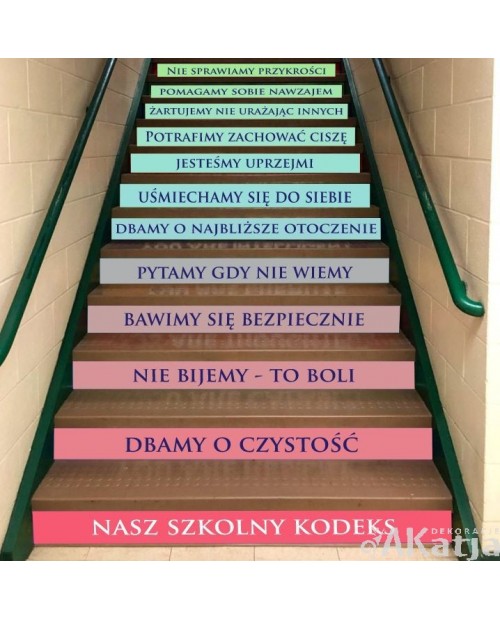 Naklejki na schody: Nasz Szkolny Kodeks