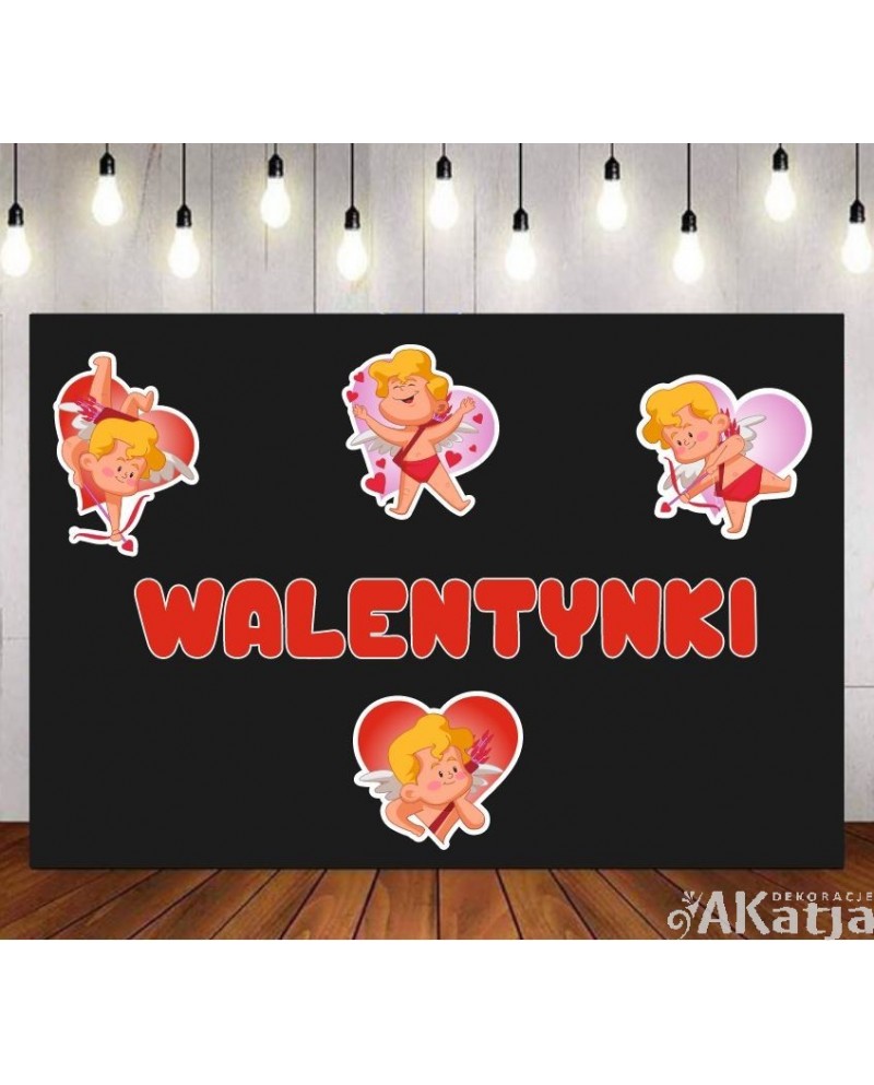 Walentynki: aniołki- dekoracje do gazetek szkolnych