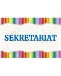 Tabliczka z kolorowymi kredkami: Sekretariat