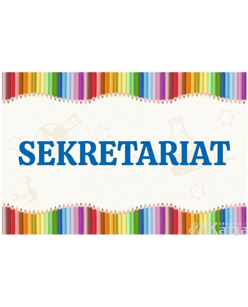 Tabliczka z kolorowymi kredkami: Sekretariat