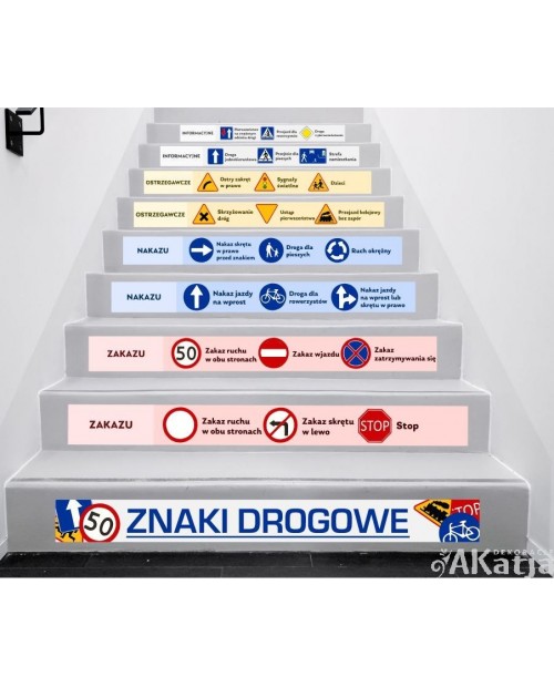 Naklejki na schody: Znaki Drogowe