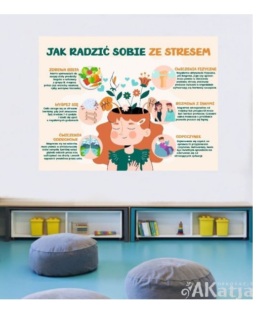 Jak radzić sobie ze stresem- naklejka na ścianę