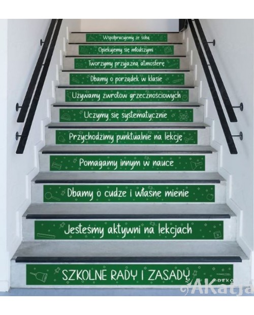 Naklejki na schody: Szkolne rady i zasady