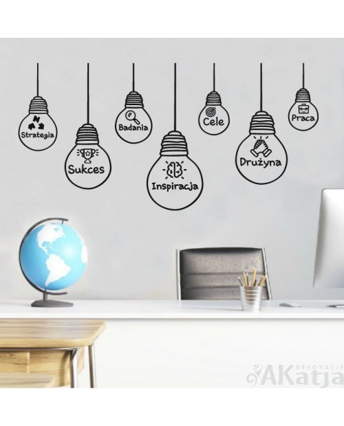 Naklejka na ścianę: Kreatywne żarówki