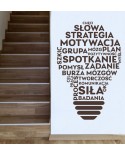 Naklejka na ścianę: Inspirujące hasła w formie żarówki